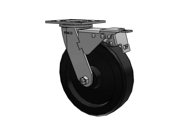 E-line Swivel Caster with 8 x 2 Phenolic Wheel and Total Lock Brake