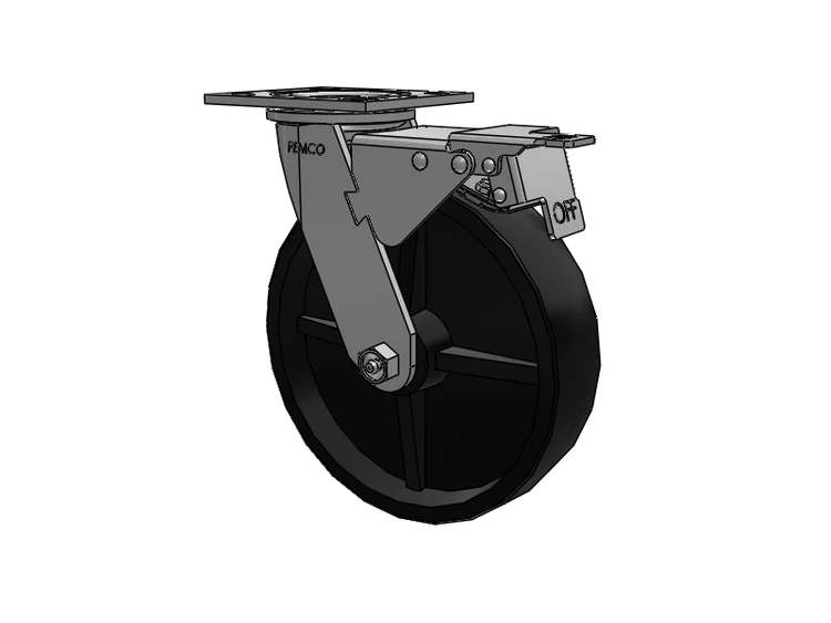 E-line Swivel Caster with 8 x 2 Polypropylene HD Wheel and Total Lock Brake
