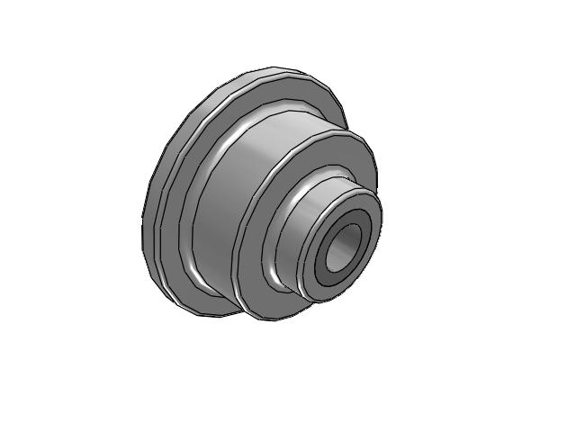 FL Flanged Cast Iron 3 x 1 Wheel with Straight Roller Bearing