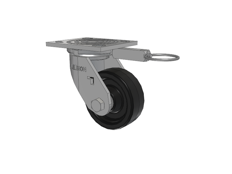 16 Series Top Plate Swivel Caster with 4 x 1.5 Black Phenolic Resin TM - Phenolic Wheel