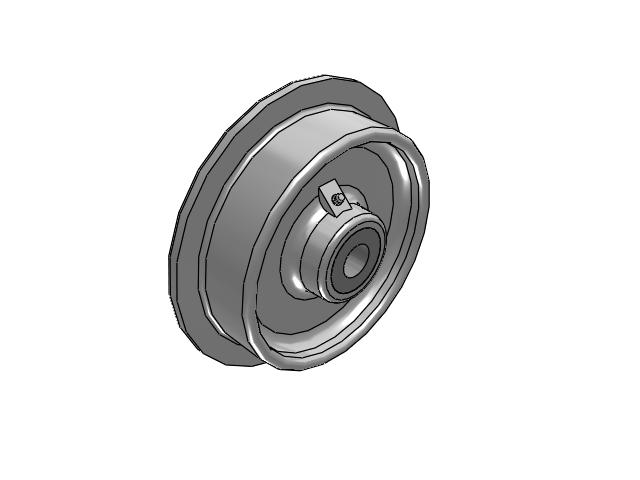 FL Flanged Cast Iron 7-1/6 x 1-3/4 Wheel with Straight Roller Bearing