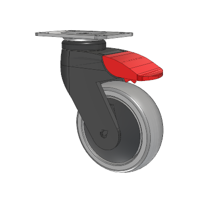 Tango Top Plate Swivel Caster with 100 x 32 TPU (80a) Wheel and Total Lock Brake