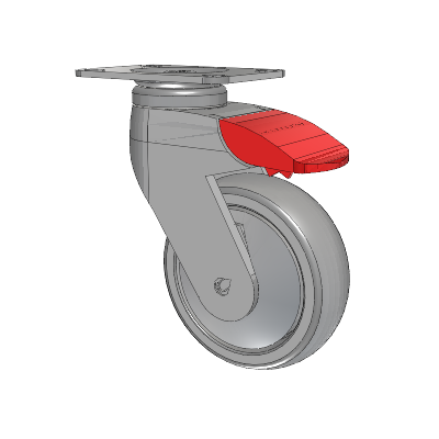 Tango Top Plate Swivel Caster with 100 x 32 TPR (80a) Wheel and Total Lock Brake