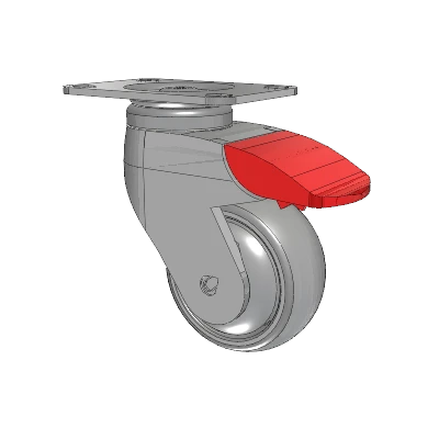Tango Top Plate Swivel Caster with 75 x 32 TPU (80a) Wheel and Total Lock Brake