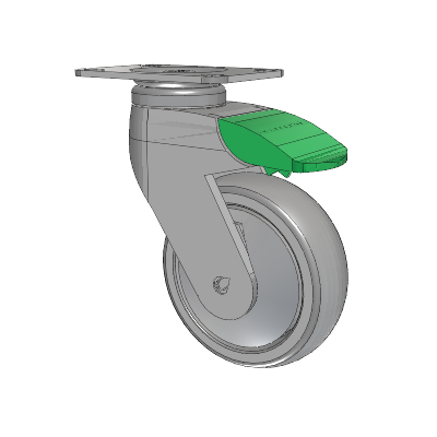 Tango Top Plate Swivel Caster with 100 x 32 TPU (80a) Wheel and Directional Lock Brake