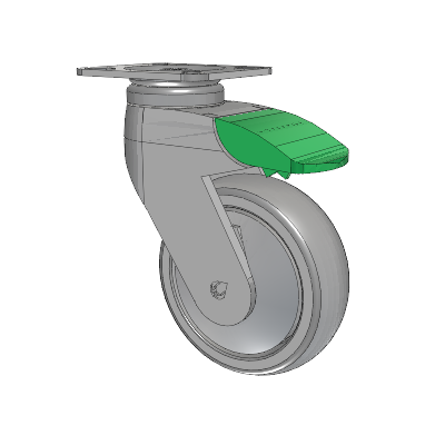 Tango Top Plate Swivel Caster with 100 x 32 TPU (80a) Wheel and Directional Lock Brake