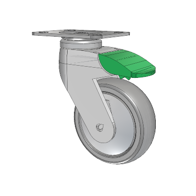 Tango Top Plate Swivel Caster with 100 x 32 TPU (80a) Wheel and Directional Lock Brake