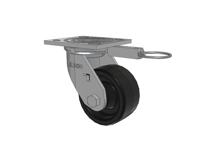 16 Series Top Plate Swivel Caster with 4 x 2 Black Phenolic Resin TM - Phenolic Wheel
