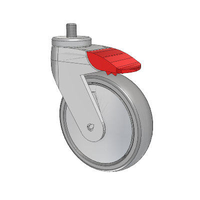 Tango Threaded Stem Caster with 125 x 32 TPU (80a) Wheel and Total Lock Brake