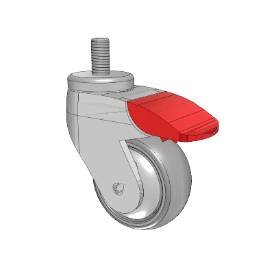 Tango Threaded Stem Caster with 75 x 32 TPU (80a) Wheel and Total Lock Brake