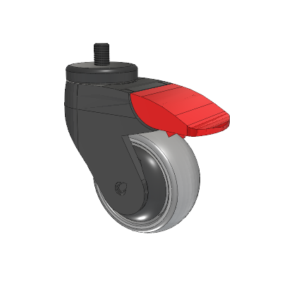 Tango Threaded Stem Caster with 75 x 32 TPU (80a) Wheel and Total Lock Brake