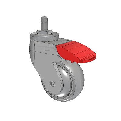 Tango Grip Ring Caster with 75 x 32 TPR (80a) Wheel and Total Lock Brake
