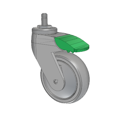 Tango Grip Ring Caster with 100 x 32 TPU (80a) Wheel and Directional Lock Brake