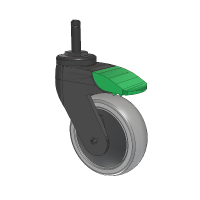 Tango Grip Ring Caster with 100 x 32 TPU (80a) Wheel and Directional Lock Brake