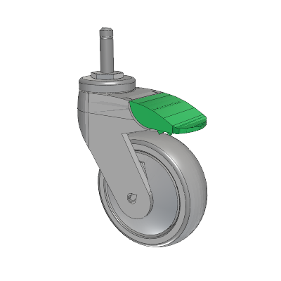 Tango Grip Ring Caster with 100 x 32 TPR (80a) Wheel and Directional Lock Brake