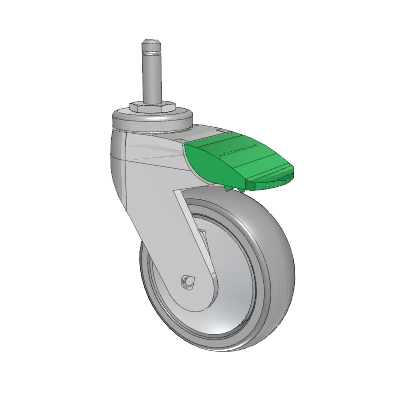 Tango Grip Ring Caster with 100 x 32 TPR (80a) Wheel and Directional Lock Brake