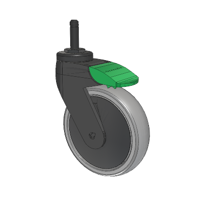 Tango Grip Ring Caster with 125 x 32 TPU (80a) Wheel and Directional Lock Brake