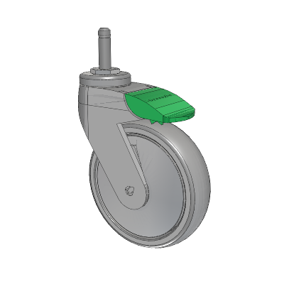 Tango Grip Ring Caster with 125 x 32 TPU (80a) Wheel and Directional Lock Brake