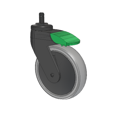 Tango Grip Ring Caster with 125 x 32 TPR (80a) Wheel and Directional Lock Brake
