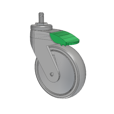 Tango Grip Ring Caster with 125 x 32 TPR (80a) Wheel and Directional Lock Brake