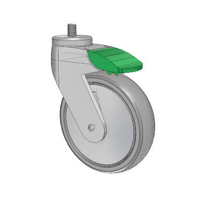 Tango Threaded Stem Caster with 125 x 32 TPR (80a) Wheel and Directional Lock Brake