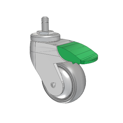 Tango Grip Ring Caster with 75 x 32 TPU (80a) Wheel and Directional Lock Brake