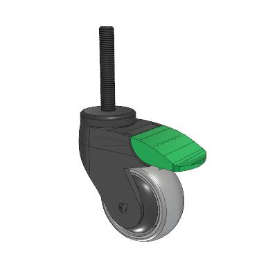 Tango Threaded Stem Caster with 75 x 32 TPU (80a) Wheel and Directional Lock Brake
