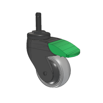 Tango Grip Ring Caster with 75 x 32 TPR (80a) Wheel and Directional Lock Brake