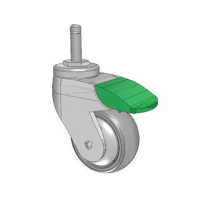 Tango Grip Ring Caster with 75 x 32 TPR (80a) Wheel and Directional Lock Brake