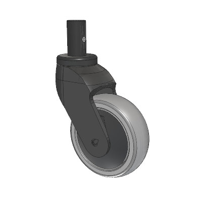 Tango Round Stem Caster with 100 x 32 TPU (80a) Wheel