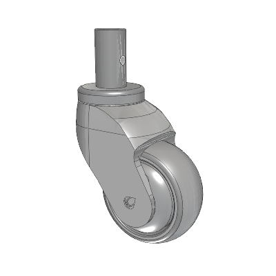 Tango Round Stem Caster with 75 x 32 TPR (80a) Wheel