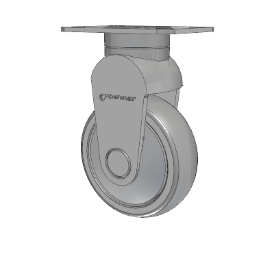 Tango Top Plate Rigid Caster with 100 x 32 TPU (80a) Wheel