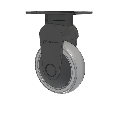 Tango Top Plate Rigid Caster with 100 x 32 TPU (80a) Wheel