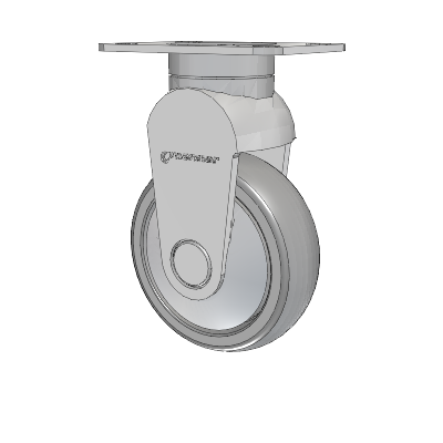 Tango Top Plate Rigid Caster with 100 x 32 TPR (80a) Wheel