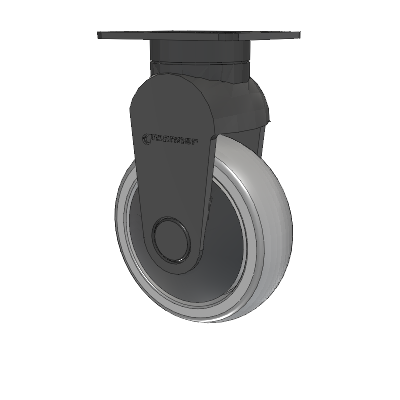 Tango Top Plate Rigid Caster with 100 x 32 TPR (80a) Wheel