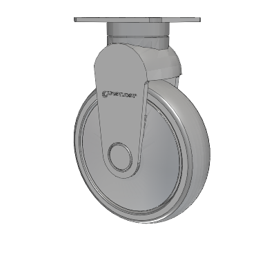 Tango Top Plate Rigid Caster with 125 x 32 TPU (80a) Wheel