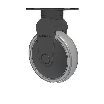 Tango Top Plate Rigid Caster with 125 x 32 TPR (80a) Wheel