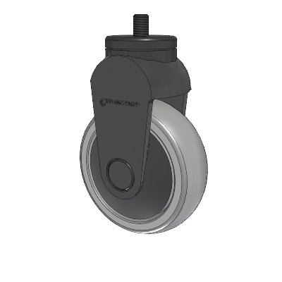 Tango Threaded Stem Rigid Caster with 100 x 32 TPU (80a) Wheel