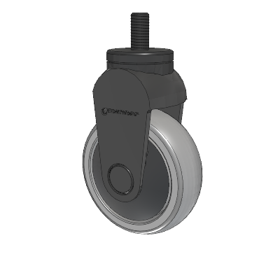 Tango Threaded Stem Rigid Caster with 100 x 32 TPR (80a) Wheel