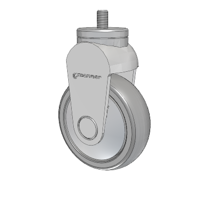 Tango Threaded Stem Rigid Caster with 100 x 32 TPR (80a) Wheel