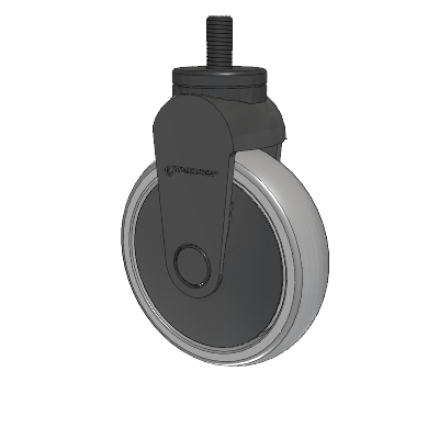 Tango Threaded Stem Rigid Caster with 125 x 32 TPU (80a) Wheel