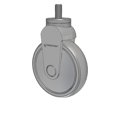 Tango Threaded Stem Rigid Caster with 125 x 32 TPU (80a) Wheel