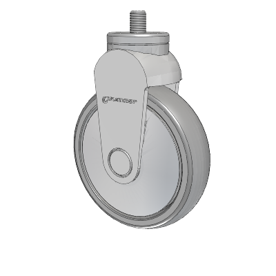 Tango Threaded Stem Rigid Caster with 125 x 32 TPR (80a) Wheel
