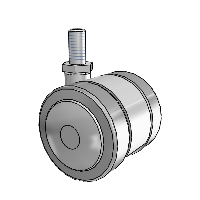 Grey Tech Threaded Stem Swivel Caster with 2 x 2 Thermoplastic Rubber Wheel