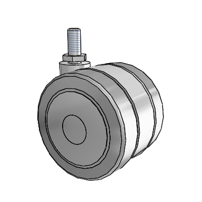 Grey Tech Threaded Stem Swivel Caster with 3 x 2.2813 Thermoplastic Rubber Wheel