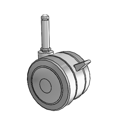 Grey Tech Grip Ring Swivel Caster with 3 x 2.2813 Thermoplastic Rubber Wheel and Brake