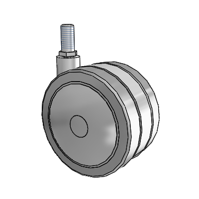 Grey Tech Threaded Stem Swivel Caster with 4 x 2.25 Thermoplastic Rubber Wheel