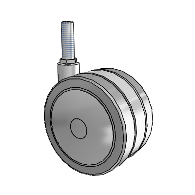 Grey Tech Threaded Stem Swivel Caster with 4 x 2.25 Thermoplastic Rubber Wheel