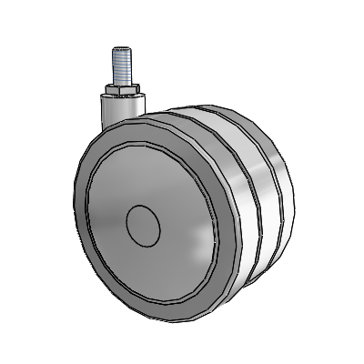 Grey Tech Threaded Stem Swivel Caster with 4 x 2.25 Thermoplastic Rubber Wheel