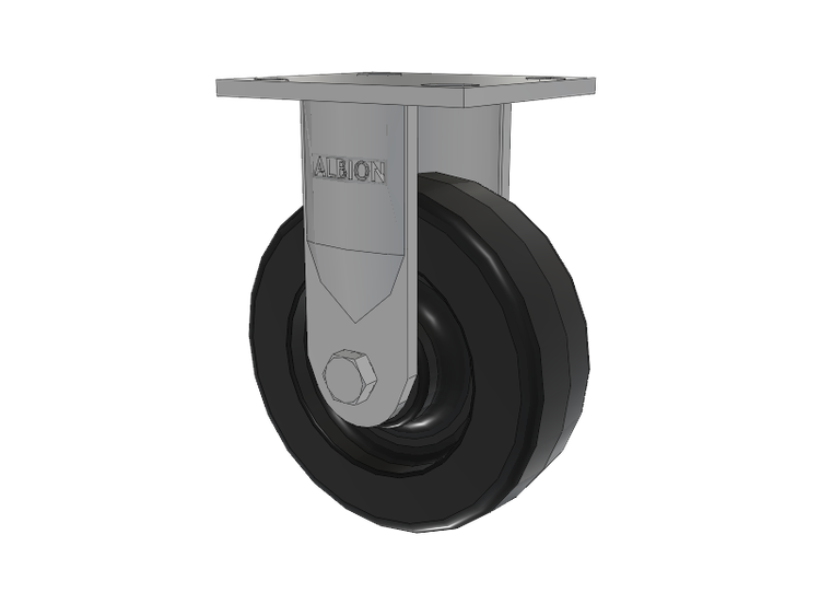 16 Series Top Plate Rigid Caster with 6 x 2 Black Phenolic Resin TM - Phenolic Wheel